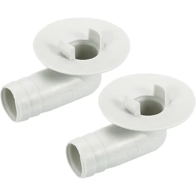 Conector adaptor furtun scurgere aer conditionat 17mm cot, polipropilena PP UV stabilizata, cu barbs pentru prindere stransa fara scule, compatibil mini-split si unitati de fereastra, Bej, 2 bucati
