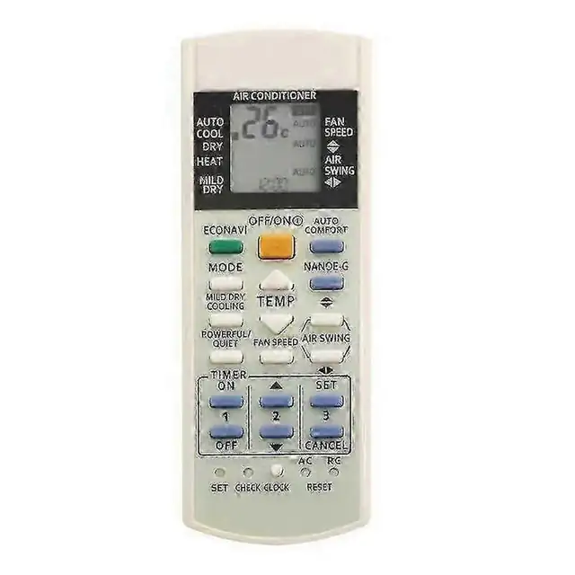 Telecomanda compatibila cu modele Panasonic A75C3300/A75C3208/A75C3706, pentru aer conditionat, fara programare, cu butoane, alb, 1 buc