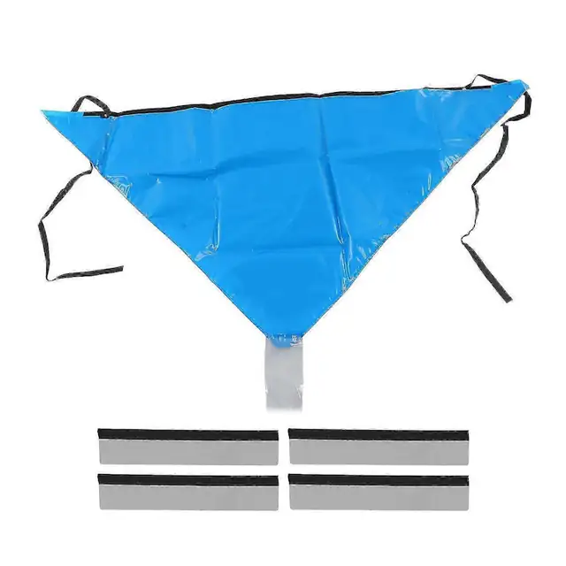 Husa de curatare pentru aer conditionat, pelerina de protectie, impermeabila, cu strat dublu, cu orificiu de scurgere si furtun, cu elastic de fixare, universal, albastru, 1 buc