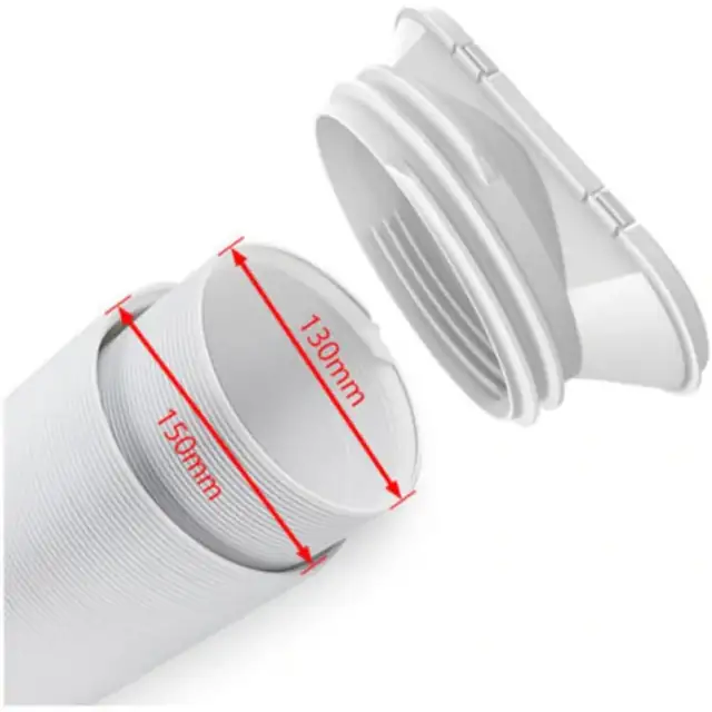 Racord evacuare pentru aparat aer conditionat portabil 130/150 mm, adaptor conector telescopic din ABS, etans si rezistent la imbatranire, alb