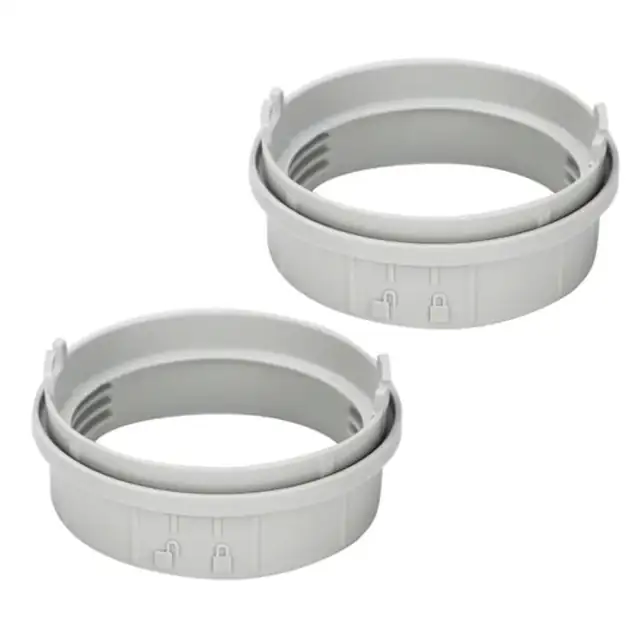 Adaptor/conector furtun aer conditionat, etans, din ABS, compatibil cu unitati portabile si montate pe perete, 15x6 cm, gri deschis, 2 bucati