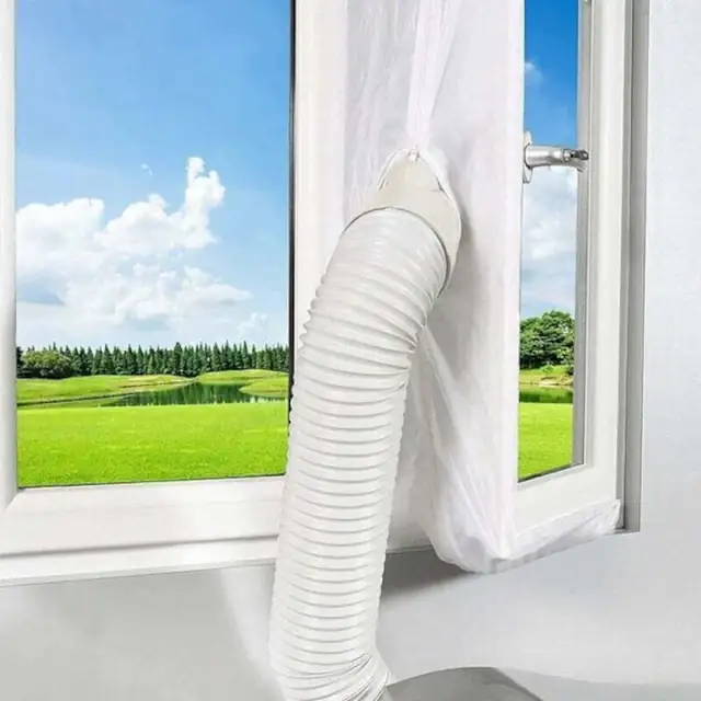 Panza de etansare pentru aer conditionat portabil, husa de etansare, izolatie termica, montare usoara, compatibila pana la 400 cm circumferinta, alb, 1 bucata