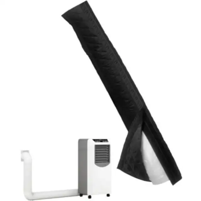 Husa izolanta / protector pentru furtun aer conditionat, pentru furtun 5 inch, 3 straturi reflectorizante, din Oxford, bumbac si folie aluminiu, montare rapida cu velcro, negru, 1 buc