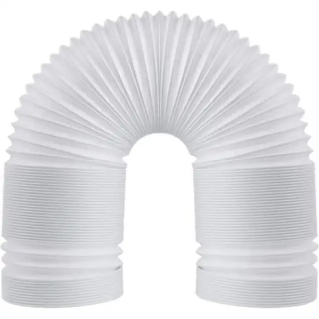 Set 3 bucati, Furtun de evacuare aer conditionat / teava de ventilatie, flexibil, compatibil 13/15 cm, cu capete filetate, Alb, 3 x 1.5 m