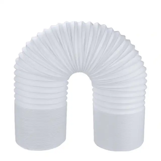 Furtun evacuare aer conditionat, conducta flexibila extensibila din ABS cu proprietati de polipropilena, rezistent la caldura, compatibil filet sens invers, Alb, 1 buc