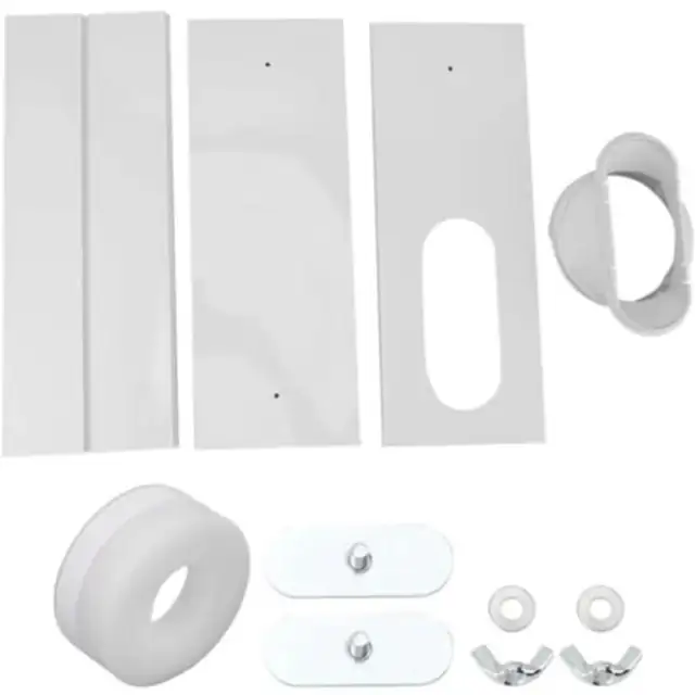 Kit ventilatie fereastra pentru aer conditionat, set etansare din PVC durabil, placi 43 x 16 cm, compatibil cu furtun 14.5/19.8 cm, instalare usoara, Alb, 3 panouri