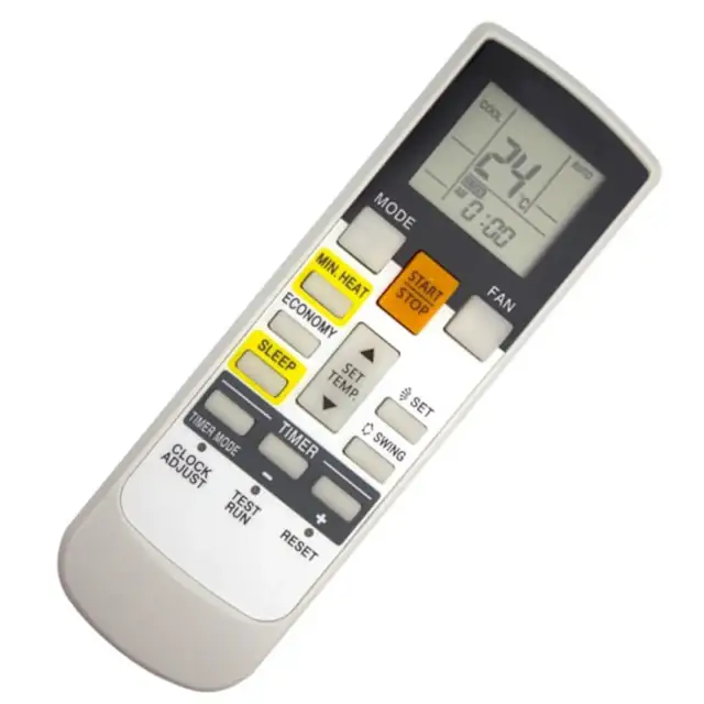 Telecomanda aer conditionat AR-RAH1U, compatibila cu AR-RAH1E/AR-RAH2E, inlocuitor direct, cu afisaj LCD, Alb, 1 bucata