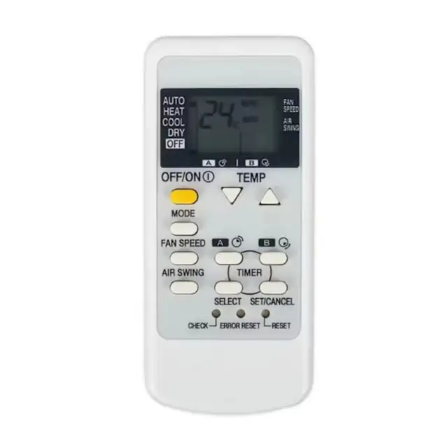 Telecomanda universala A75C3078 pentru aer conditionat, din plastic, butoane clar etichetate, raza de actiune lunga, alb, 1 buc