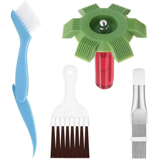 Set 4 bucati, Perii si pieptene pentru aripioare condensator aer conditionat, pentru curatare si dezobstructie, compatibil cu scule pieptene, Multicolor