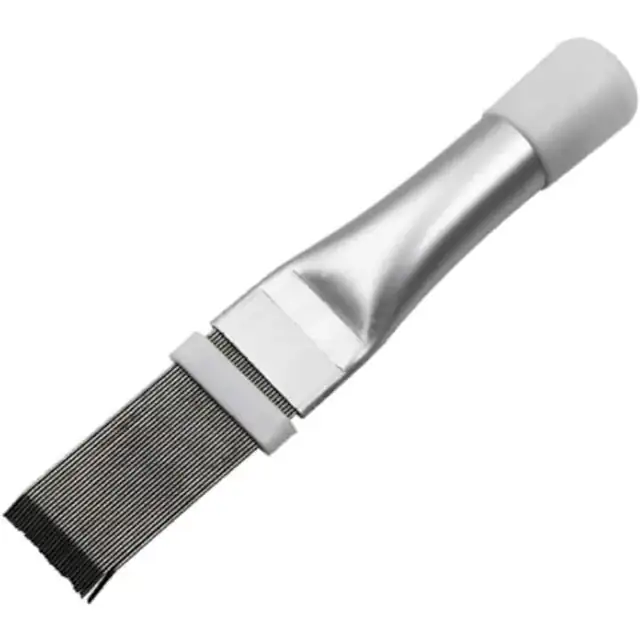 Perie de curatare pentru aer conditionat, din otel inoxidabil, pentru condensator liniar si serpentine, cu dinti metalici subtiri, argintiu/alb, 1 buc