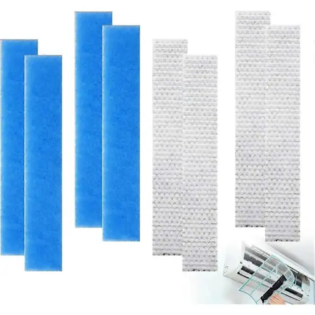 Set 8 bucati, filtre aer compatibile cu Fujitsu UTR-FA16/UTR-FA16-2, lavabile, reutilizabile, albastru/alb