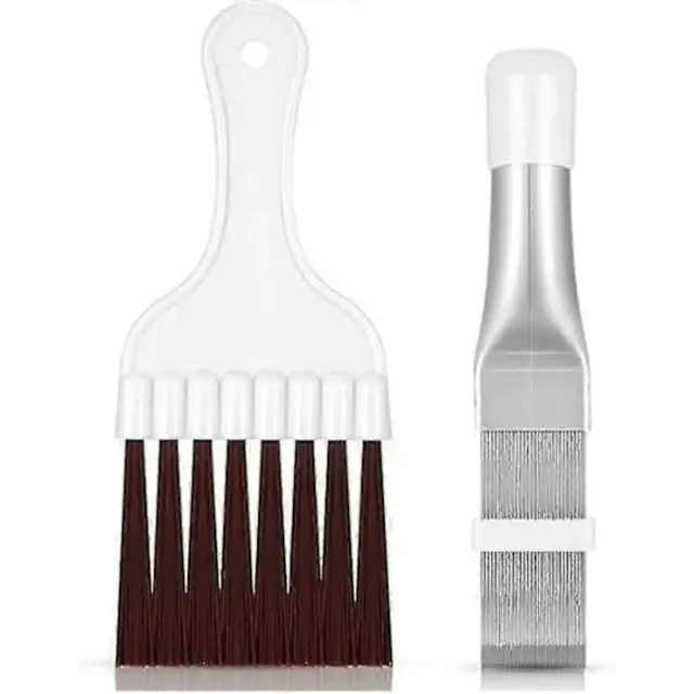 Perie/pieptene curatare lamele pentru aer conditionat, compatibil cu uscatoare cu pompa de caldura, cu pieptene metalic si peri din nylon, Multicolor, 1 buc