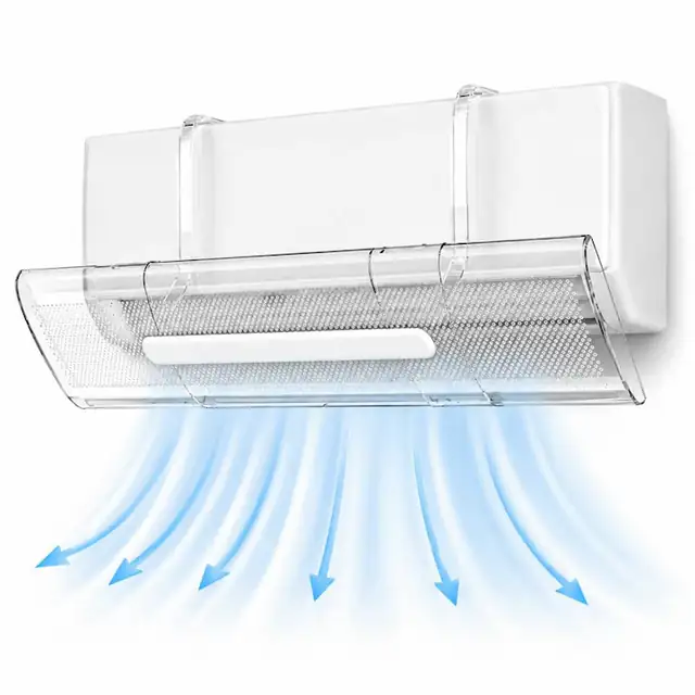 Deflector Aer Conditionat MicoStore® Reglabil 53-94 cm, Transparent, Universal, Montaj Fara Gaurire, Protectie Impotriva Curentului de Aer