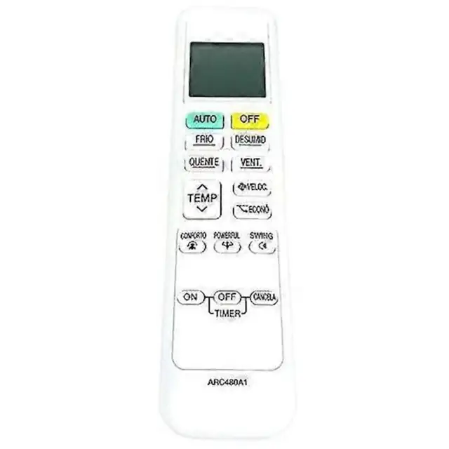 Telecomanda aer conditionat ARC480A1/ARC480A6, compatibila cu Daikin, cu ecran LCD, fara baterii si manual, Alb, 1 buc