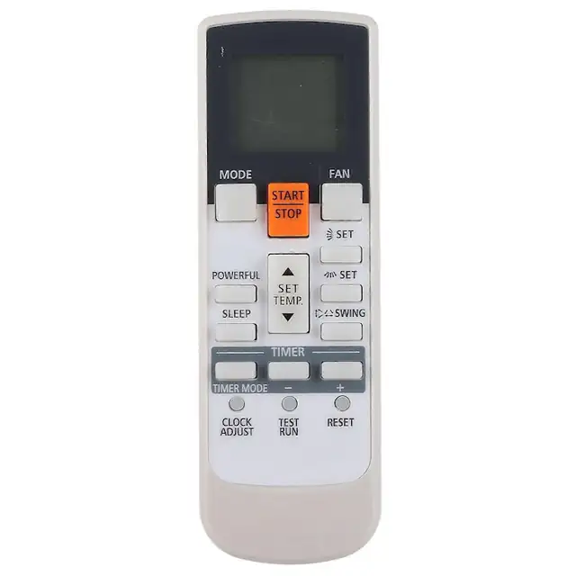 Telecomanda universala / remote pentru aer conditionat AR RAJ1E, compatibila cu AR RAH1E/AR RAH2E, afisaj clar, din ABS, alb, 1 buc