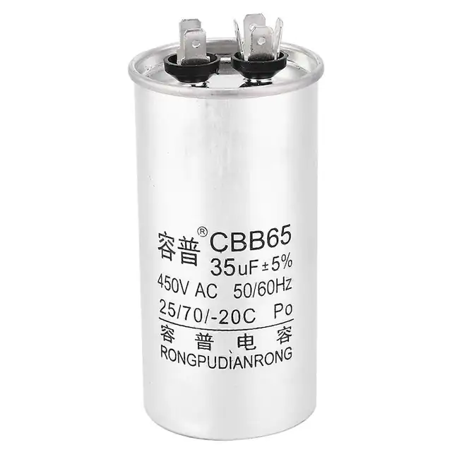 Condensator motor 450V 35uF rotund aluminiu 25x70x-20°C