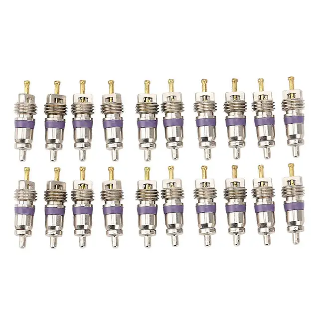 Set 20 valve aer conditionat auto, aluminiu, 26.8mm, argintiu