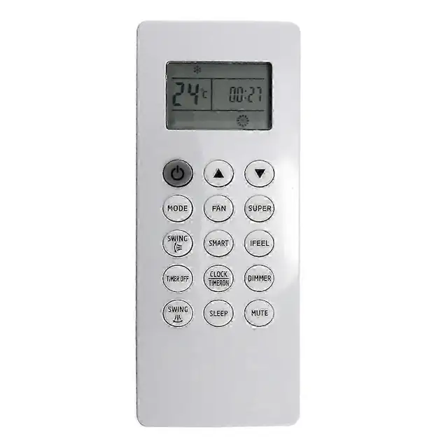 Telecomanda de inlocuire DG11Q1-01/02/03 compatibila cu aer conditionat BMFOA 090/120/180 BMLE090, ecran LCD, consum redus de energie, ABS, Alb, 1 buc