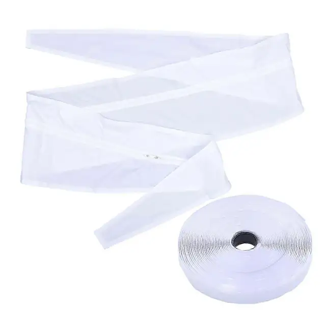 Folie etansare pentru aer conditionat mobil, poliester, cu banda adeziva, usor de instalat fara gaurire, reduce pierderi de aer si consum de energie, 400x40 cm, Alb, 1 set