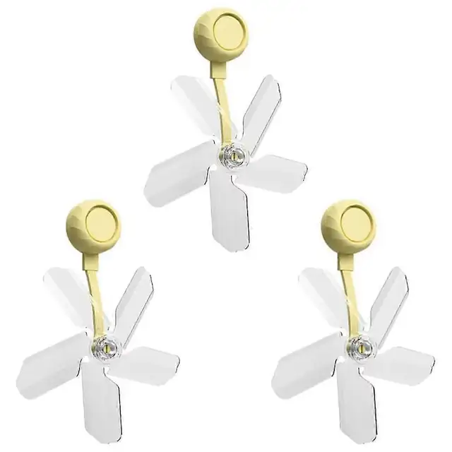 Set 3 deflectoare aer conditionat, reglabil 360°, plastic, galben-albastru, dimensiuni variate