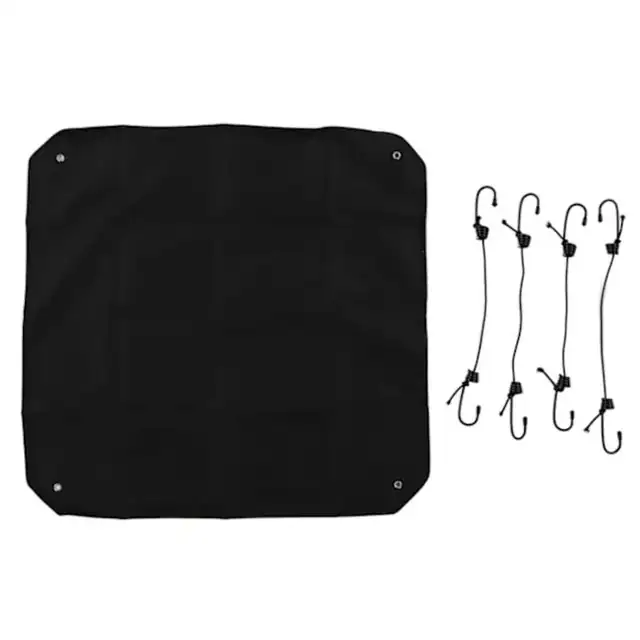 Husa pentru unitate externa aer conditionat, acoperire protectoare, 600D Oxford, impermeabila, rezistenta la praf, ploaie si soare, cu 4 carlige metalice reglabile, negru, 81x81 cm