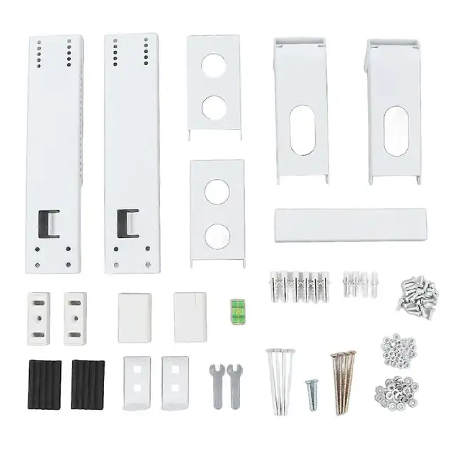 Suport pentru aer conditionat, consola din otel inoxidabil, ajustabil 61-97 cm, capacitate 100 kg, asamblare fara gaurire, alb, set piese