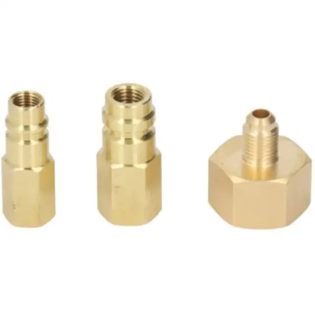 Set adaptoare convertor AC pentru aer conditionat auto, cupru, 1/4" SAE, 3 piese