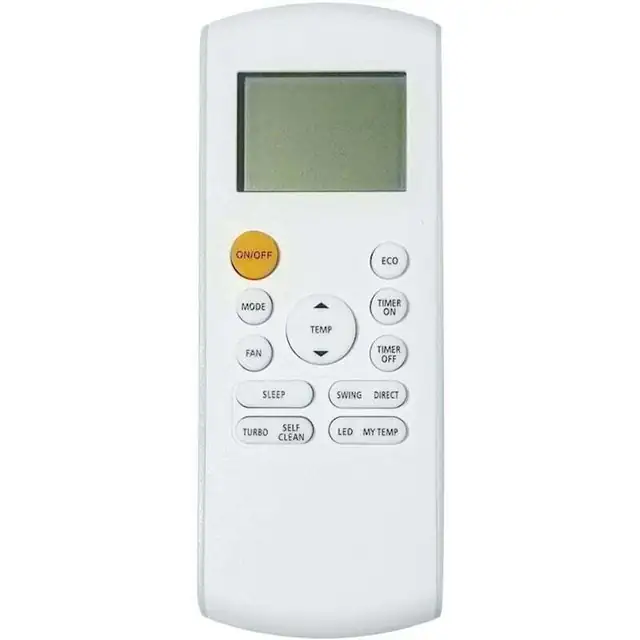 Telecomanda/remote aer conditionat compatibila RG57A7/BGEF RG57A6/BGEFU1 RG57B2/BGE, cu afisaj LCD, alimentare 2 x AAA, din plastic, alb, 1 buc