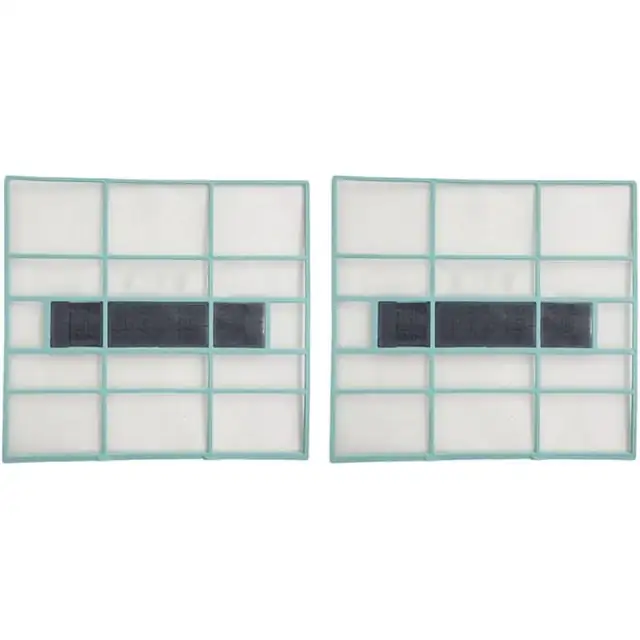 Set 2 bucati, filtru de praf/grila filtranta pentru unitate interioara aer conditionat, protectie impotriva prafului, usor de instalat, alb/verde, 302 x 28 mm