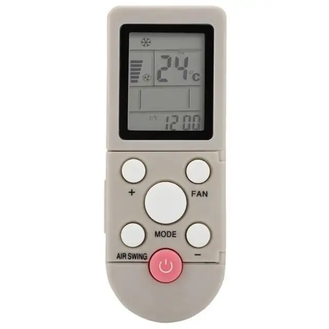 Telecomanda universala pentru aer conditionat, compatibila cu YKR-F/001, YKR-F/09R/010, F/06, YKR-F/016E, din ABS rezistent, raza de actiune 10 m, alimentare 2 x AAA (baterii neincluse), Bej, 1 buc