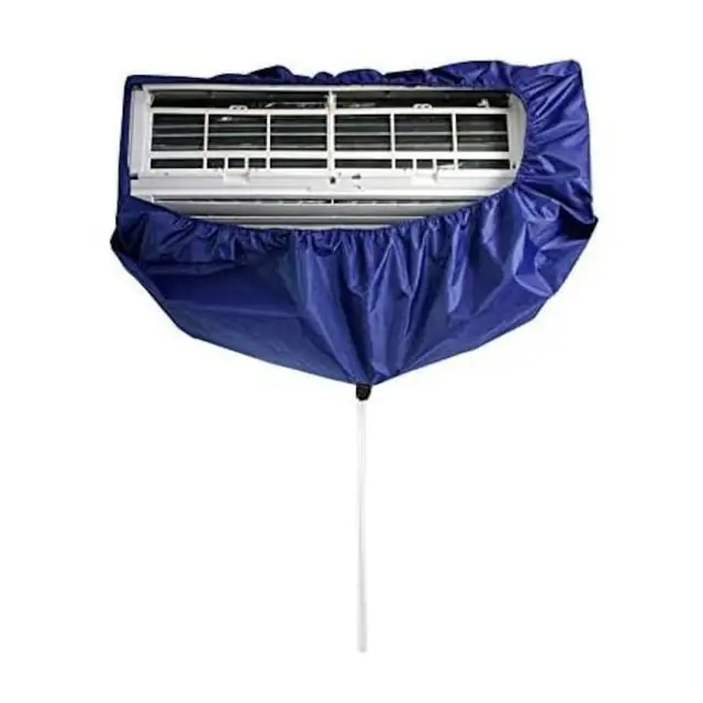 Husa protectie/sac de curatare pentru aer conditionat, din oxford gros, dublu impermeabil, cu furtun de scurgere 3 m si centura telescopica, albastru