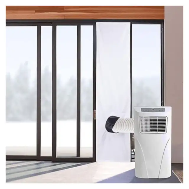 Kit etansare fereastra pentru climatizor portabil Universal 300 cm, garnitura impermeabila si durabila, montare rapida fara scule, alb, 1 set