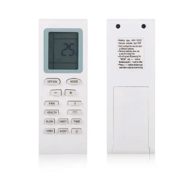 Telecomanda universala/Controler YBOF pentru aer conditionat, compatibila cu YBOF, YB1FA, YB1F2, YBOF1, YBOF2, YBOFB, Y502K, cu consum redus si ecran LCD, fara programare, alb, 1 buc