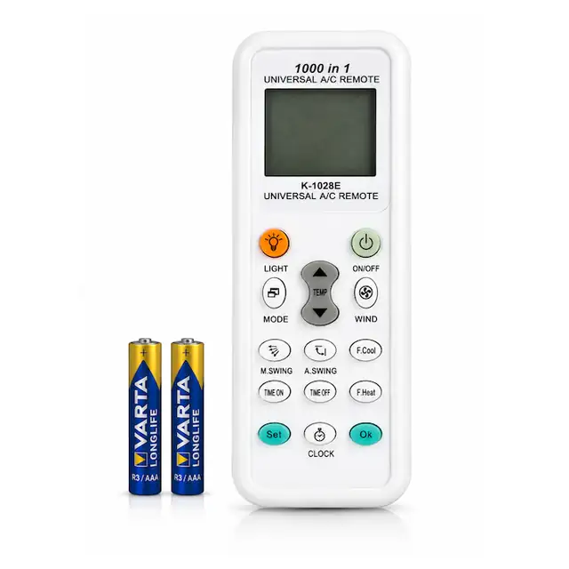 Telecomanda Universala pentru Aer Conditionat K-1028E, Compatibila cu Peste 1000 de Modele, Ecran LCD, Functie Backlight, Include 2 Baterii