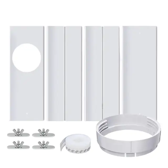 Kit fereastra pentru aparat aer conditionat portabil, ajustabil, PVC, 17x50 inch, 5.9 inch diametru