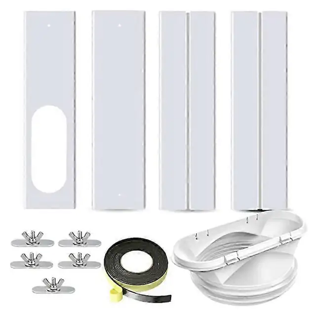 Kit fereastra aer conditionat, 2-in-1 cuplaj, panouri reglabile, plastic, 43x16.9cm