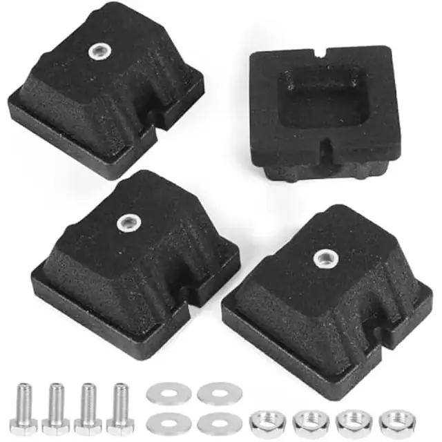 Set 4 amortizoare cauciuc pentru aer conditionat si pompa de caldura 120x120x65mm, suport antivibratii, negru