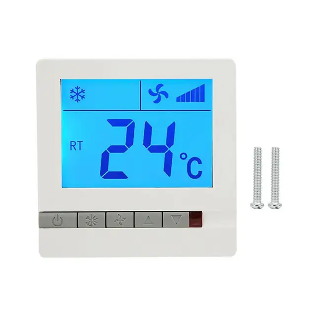 Termostat digital LCD pentru aer conditionat, control temperatura, alb, 0-45°C