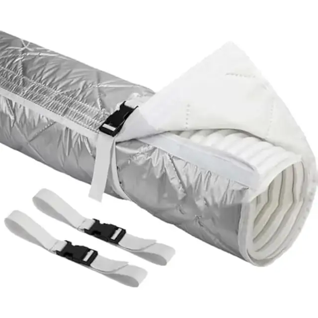 Husa izolatie furtun evacuare aer conditionat 150x58cm argintiu set 2 benzi elastice