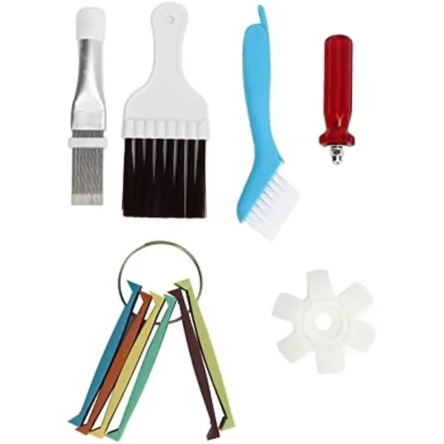 Set curatare alete aer conditionat, 3 piepteni, 2 perii, multicolor