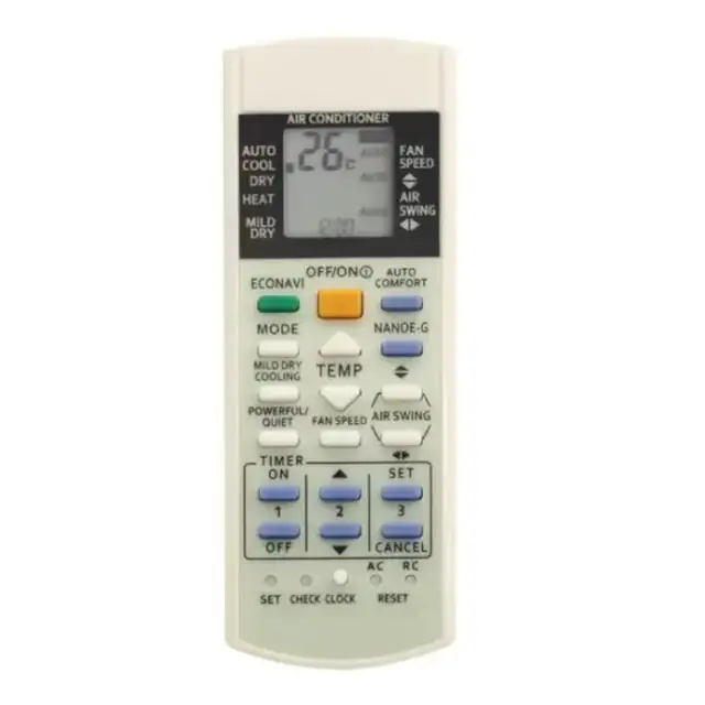 Telecomanda aer conditionat, inlocuitor, ABS, compatibil Panasonic, negru, universal