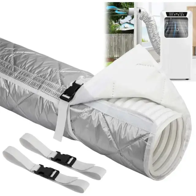 Husa izolanta pentru tub aer conditionat, 150x53cm, argintiu