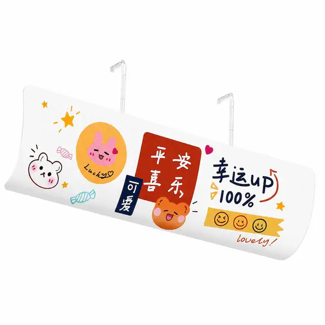 Deflector de aer reglabil pentru aer conditionat, din plastic, 40–82, 2 cm, Alb cu Model "Lucky Rabbit"
