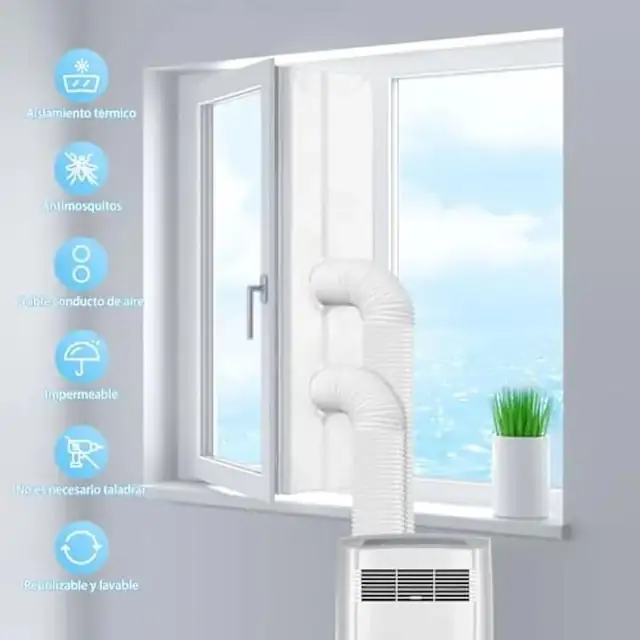 Set etansare universala pentru aer conditionat portabil, 560cm, impermeabil, pentru ferestre