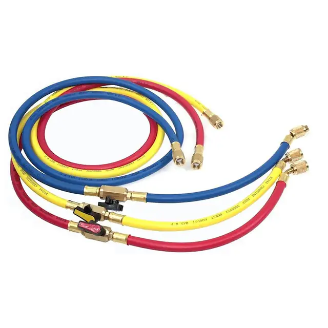 Set furtun (3 bucati) agent frigorific, lungime de 185 cm, pentru freon R143A, R502, R22, R12