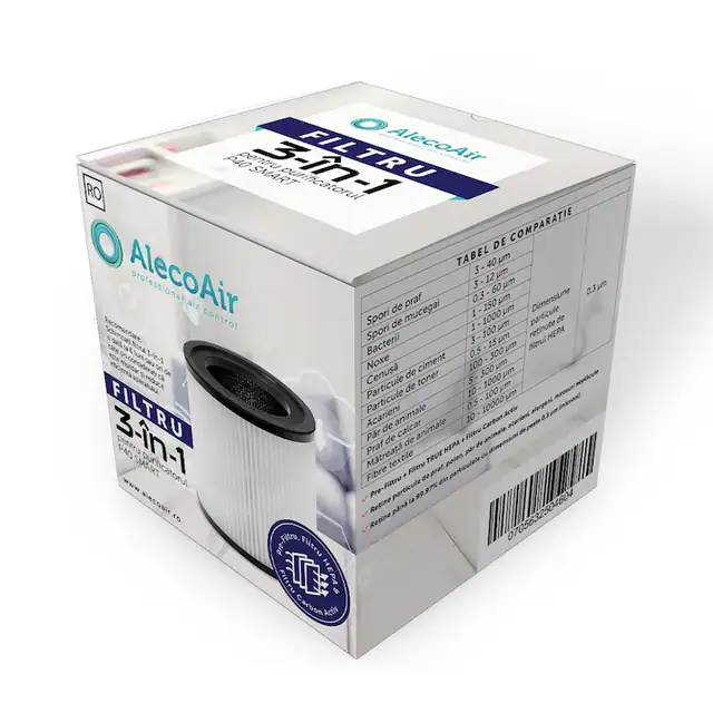 Filtru 3 in 1 pentru purificatorul AlecoAir P40 SMART, Pre-filtru, filtru TRUE HEPA & Carbon Activ