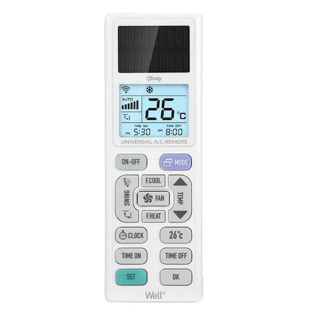 Telecomanda universala pentru aparate de aer conditionat Well Homy cu panou solar