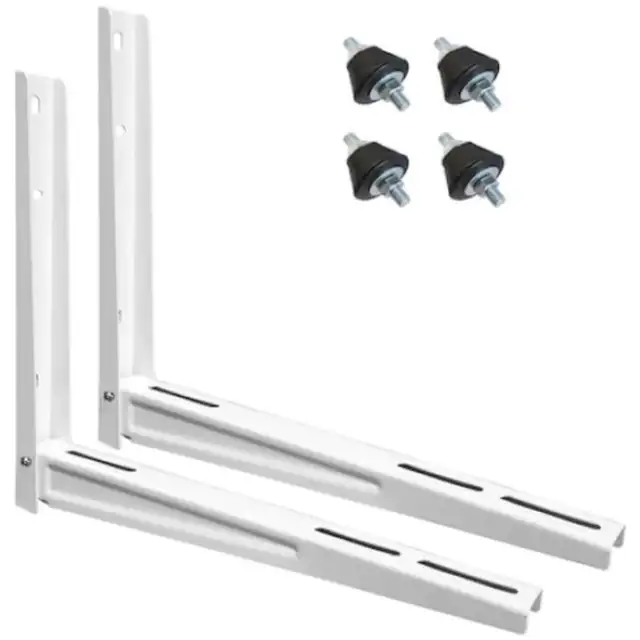 Pachet accesorii pentru montaj unitate exterioara aer conditionat 18000-24000 BTU, 2 console rabatabile si 4 tampoane anti vibratii