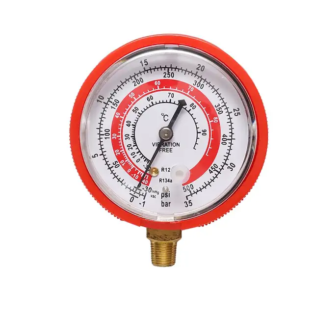 Manometru rosu presiune joasa pentru aer conditionat, freon 70mm 1/8 Breckner Germany
