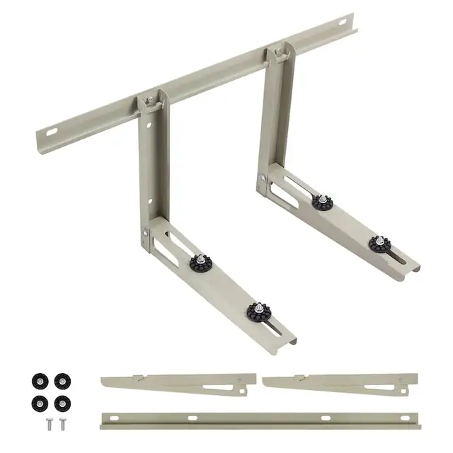 Set 2 console sustinere pentru unitate aer conditionat, Maclean, MC-622, Otel, Greutate maxima 100 kg, 45 cm, Crem